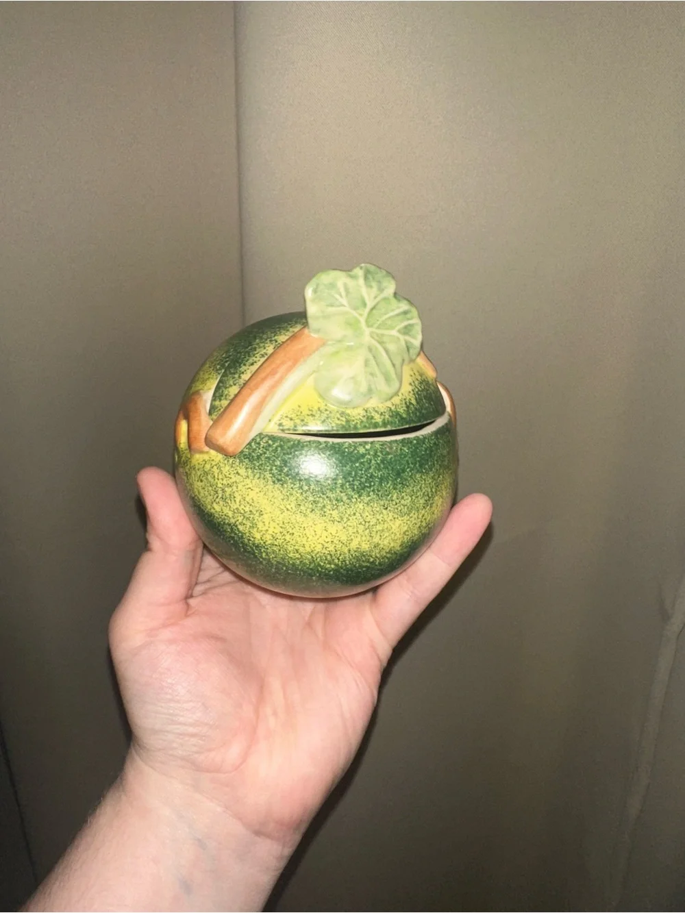 Vintage Dorothy Draper designed Greenbrier Resort sugar bowl small watermelon